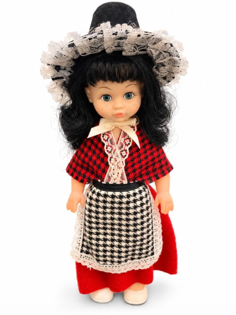 Vintage Gwyneth Doll Wales Traditional Welsh Costume Black Hat Original Case
